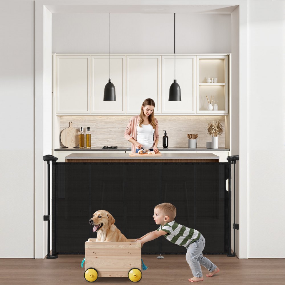 VEVOR einziehbares Babygitter (87 cm hoch ausziehbar bis 1400 mm breit) ausziehbares Gitter für Kinder