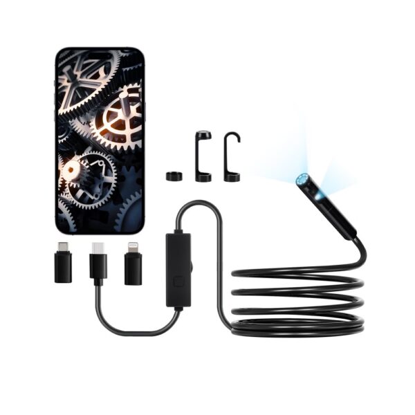 VEVOR Endoskopkamera mit Licht, 1920P HD-Inspektionskamera mit 8+1 LED-Leuchten, 2-fachem Zoom VEVOR Endoskopkamera mit Licht, 1920P HD-Inspektionskamera mit 8+1 LED-Leuchten, 2-fachem Zoom