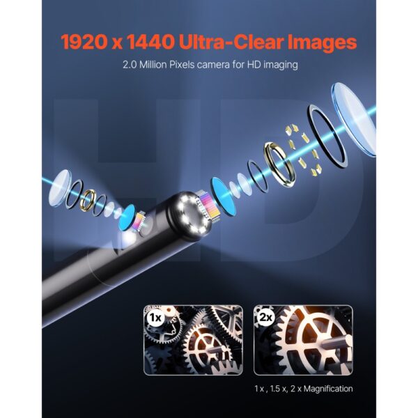 VEVOR Endoskopkamera mit Licht, 1920P HD-Inspektionskamera mit 8+1 LED-Leuchten, 2-fachem Zoom – Bild 3 VEVOR Endoskopkamera mit Licht, 1920P HD-Inspektionskamera mit 8+1 LED-Leuchten, 2-fachem Zoom – Bild 3