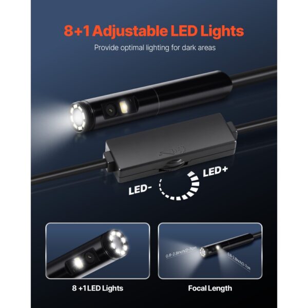 VEVOR Endoskopkamera mit Licht, 1920P HD-Inspektionskamera mit 8+1 LED-Leuchten, 2-fachem Zoom – Bild 5 VEVOR Endoskopkamera mit Licht, 1920P HD-Inspektionskamera mit 8+1 LED-Leuchten, 2-fachem Zoom – Bild 5