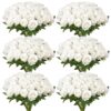 VEVOR Künstliche Blumen Rosen, 120 Stück Kunstblumen, Weiße Gefälschte Rose mit Stielen VEVOR Künstliche Blumen Rosen, 120 Stück Kunstblumen, Weiße Gefälschte Rose mit Stielen