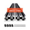 VEVOR 4er Set Aluprofil 1200 mm T-Nut 2020 Aluminium-Strangpressprofil, Nutenprofil für 3D-Drucker, Schwarz