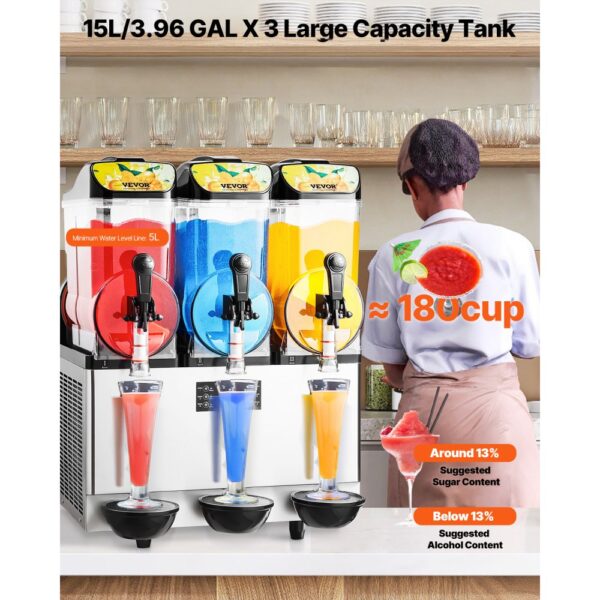 VEVOR Gewerbliche Slush Eis Maschine 45 L Slushie-Maker mit 3 Tanks – Bild 2 VEVOR Gewerbliche Slush Eis Maschine 45 L Slushie-Maker mit 3 Tanks – Bild 2