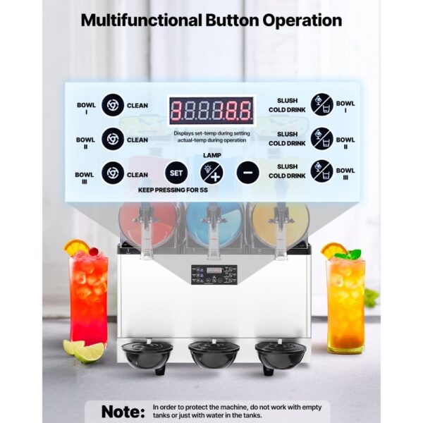 VEVOR Gewerbliche Slush Eis Maschine 45 L Slushie-Maker mit 3 Tanks – Bild 4 VEVOR Gewerbliche Slush Eis Maschine 45 L Slushie-Maker mit 3 Tanks – Bild 4