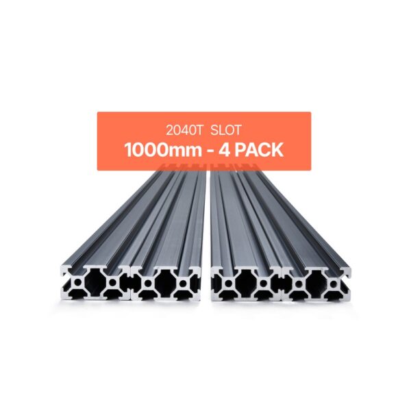 VEVOR 4er Set Aluprofil 1000 mm T-Nut 2040 Aluminium-Strangpressprofil, Nutenprofil für 3D-Drucker, Schwarz