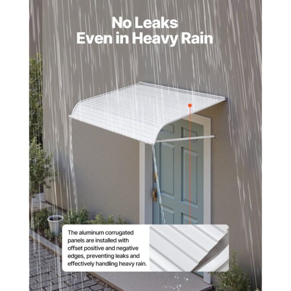 VEVOR Fenstermarkise 121,9x106,6x51cm, leichte & stabile Aluminium-Außenmarkisen, Schutz vor Regen – Bild 4