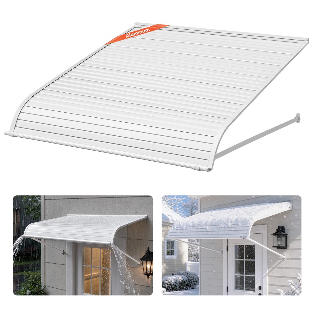 VEVOR Fenstermarkise 121,9x106,6x51cm, leichte & stabile Aluminium-Außenmarkisen, Schutz vor Regen