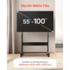 VEVOR rollbarer TV-Ständer TV-Wagen für 1397-2540 mm Bildschirme – Bild 2