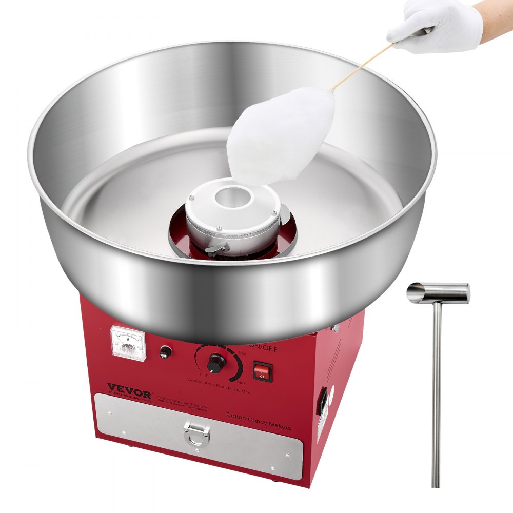 VEVOR elektrische Zuckerwattemaschine kommerzielle Zuckerwattegeräte (1000 W) mit 52 cm Edelstahlschüssel