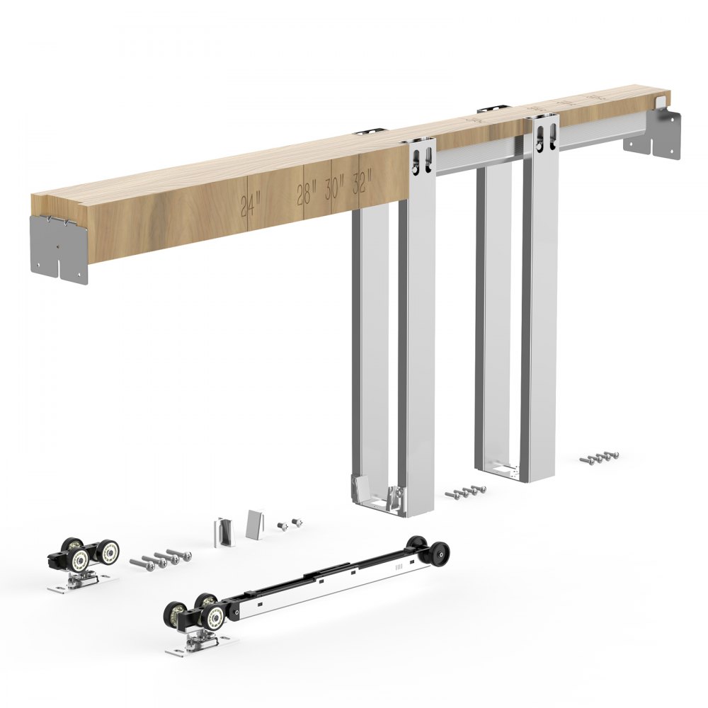 VEVOR Schiebetürrahmen-Set für 610–813 mm breite & 2032 mm hohe Türen, für Wohnzimmer Badezimmer