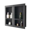 VEVOR Duschnische, 40,6 x 61 cm + 40,6 x 61 cm Wandnische mit beweglichem Regal, schwarz für Badezimmerdusche VEVOR Duschnische, 40,6 x 61 cm + 40,6 x 61 cm Wandnische mit beweglichem Regal, schwarz für Badezimmerdusche