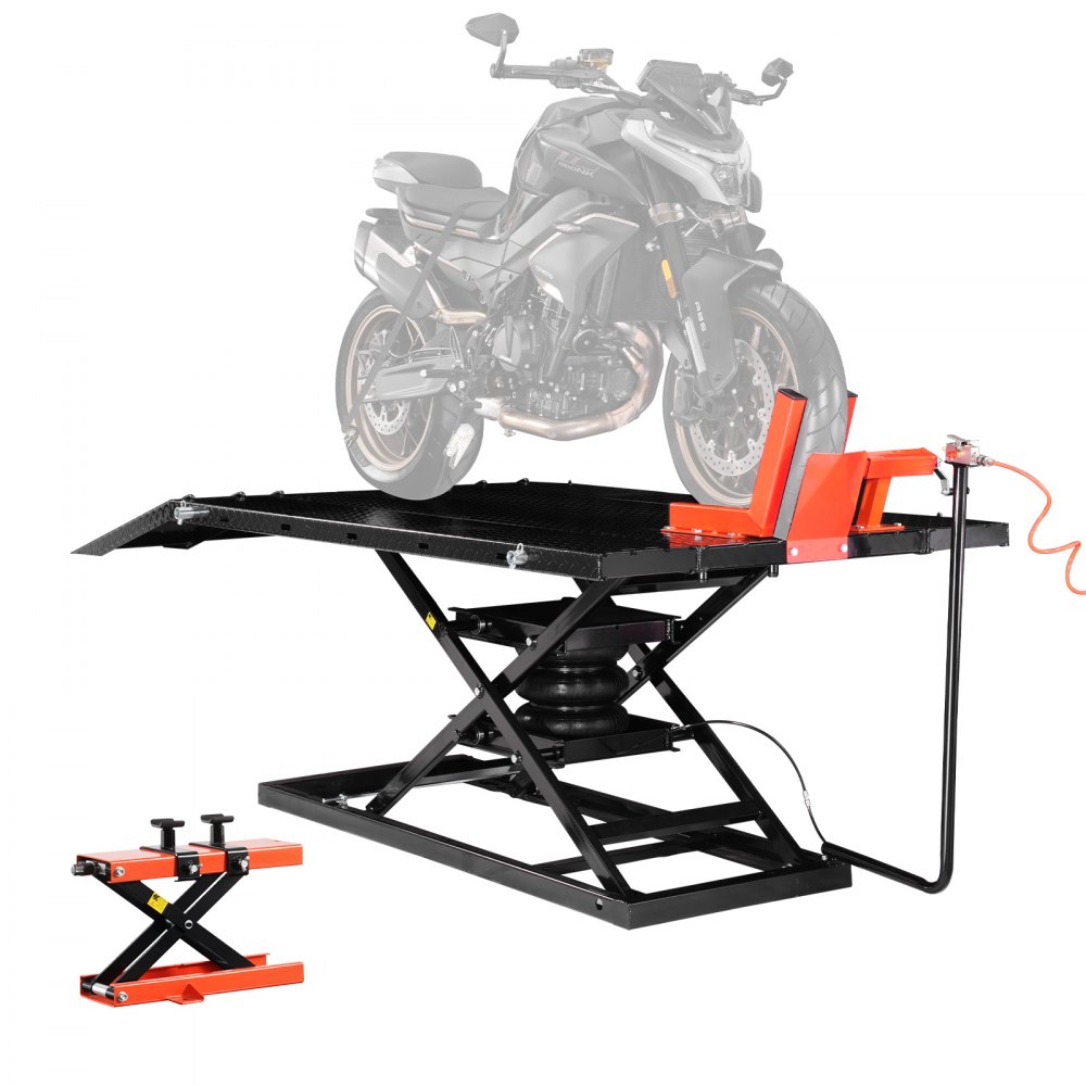 VEVOR Motorradheber Motorradhebebühne höhenverstellbarer Hebeständer mit abnehmbarer Werkbank