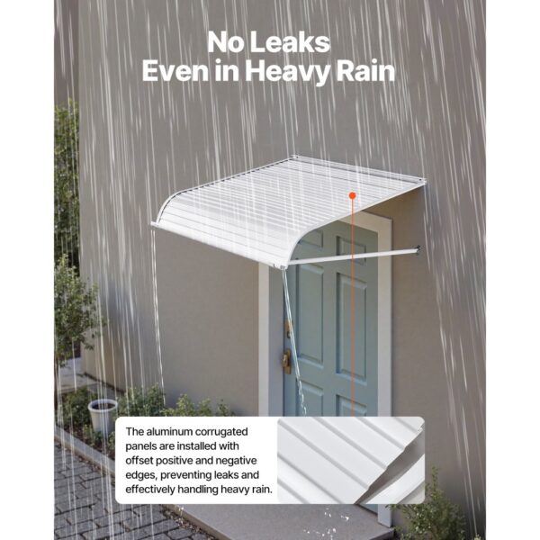 VEVOR Fenstermarkise 101,6x106,6x51 cm, leichte & stabile Aluminium-Außenmarkisen, Schutz vor Regen – Bild 4
