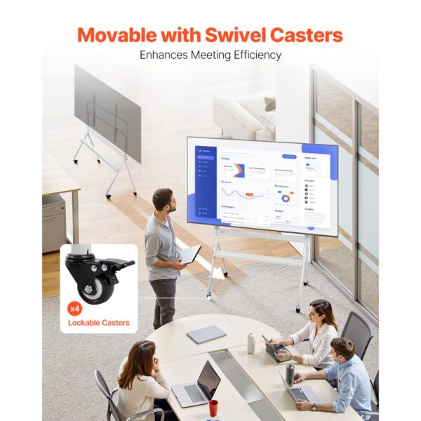 VEVOR TV-Ständer rollbarer TV-Wagen für 889–2540 mm Fernseher Fernsehständer TV Standfuß bis zu 90 kg – Bild 3