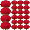 VEVOR Künstliche Blumen Rosen, 500 Stück Kunstblumen, Rote Gefälschte Rose mit Stielen