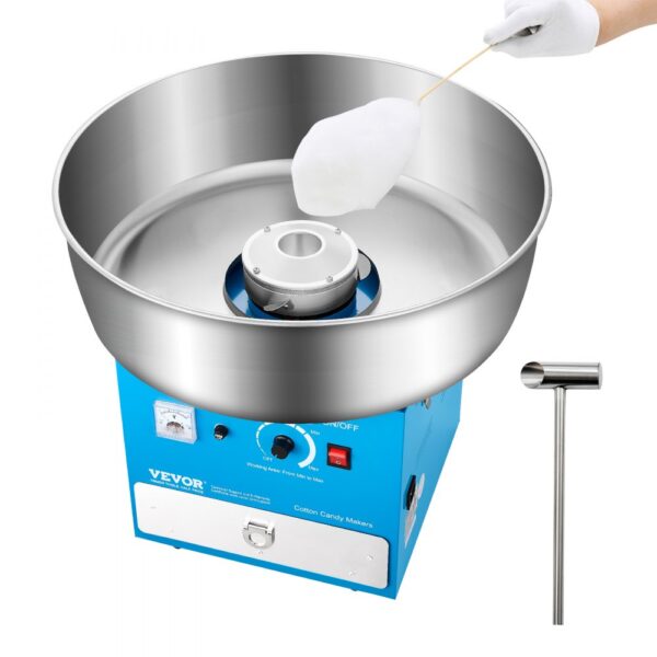 VEVOR elektrische Zuckerwattemaschine kommerzielle Zuckerwattegeräte (1000 W) mit 52 cm Edelstahlschüssel VEVOR elektrische Zuckerwattemaschine kommerzielle Zuckerwattegeräte (1000 W) mit 52 cm Edelstahlschüssel
