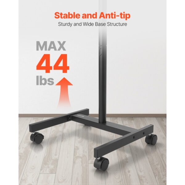 VEVOR rollbarer TV-Ständer Standfuß Fernsehstand für 431,8-1397 mm flach & Curved-TVs – Bild 4