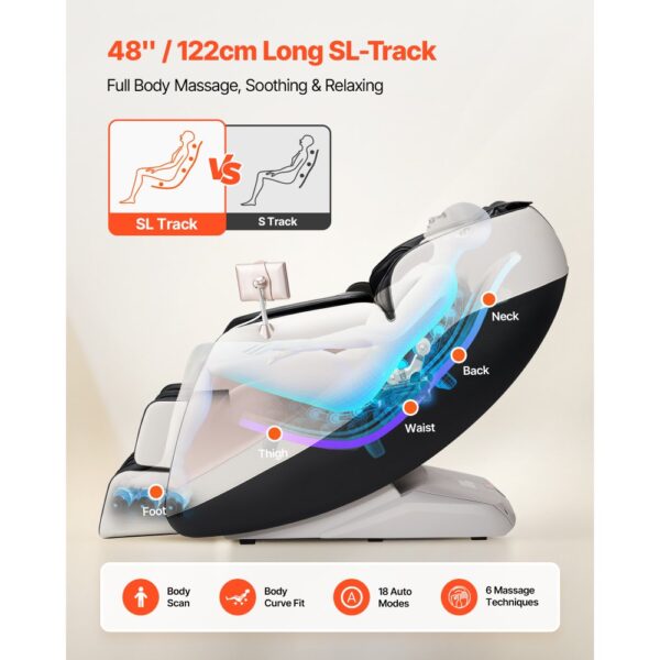 VEVOR Massagesessel Ganzkörpermassagesessel Zero Gravity mit SL-Schiene & 18 Auto-Modi – Bild 5 VEVOR Massagesessel Ganzkörpermassagesessel Zero Gravity mit SL-Schiene & 18 Auto-Modi – Bild 5