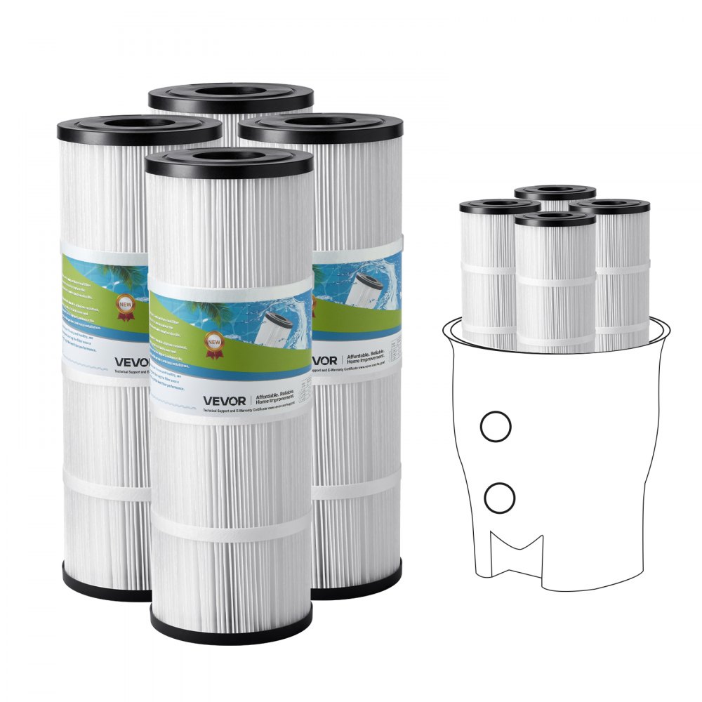 VEVOR Pool-Filterkartusche, 4er-Pack, Wasserfilter 7,4 m², kompatibel mit CCP320