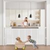 VEVOR einziehbares Babygitter ausziehbar (max. 180 cm breit 87 cm hoch), Netzmaterial, weiß