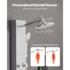 VEVOR Duschpaneel-Turmsystem (3 in 1) mit Regenwasserfall-Duschkopf, mit Handbrause & 6 kleiner Massagedüsen – Bild 4