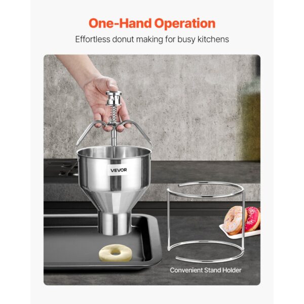 VEVOR Donut-Teigspender manueller Donut-Trichter mit großer Kapazität (2,4 L), für Cafés Bäckereien Küchen – Bild 5 VEVOR Donut-Teigspender manueller Donut-Trichter mit großer Kapazität (2,4 L), für Cafés Bäckereien Küchen – Bild 5