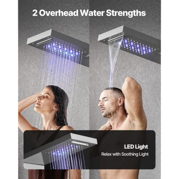 VEVOR Duschpaneel-Turmsystem (5 Modi) mit Regenwasserfall-Duschkopf & LED, mit Handbrause & 4 Körperbrausen – Bild 4 VEVOR Duschpaneel-Turmsystem (5 Modi) mit Regenwasserfall-Duschkopf & LED, mit Handbrause & 4 Körperbrausen – Bild 4