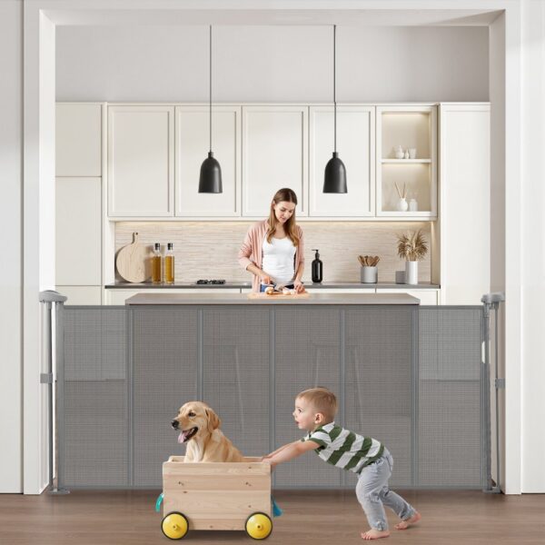 VEVOR einziehbares Babygitter 87 cm hoch, ausziehbar bis 180 cm breit, Gitter für Kinder oder Haustiere