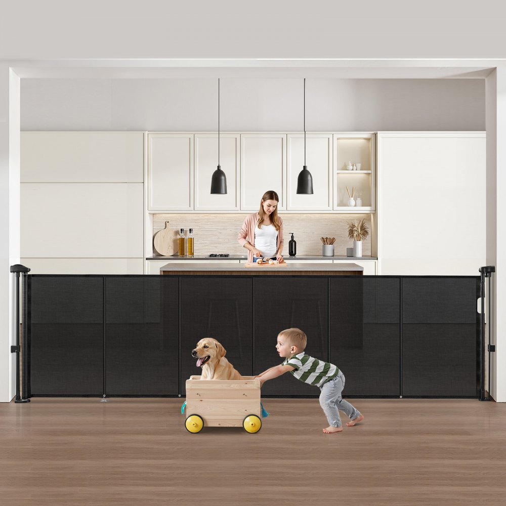 VEVOR einziehbares Babygitter (87 cm hoch ausziehbar bis 280 cm breit) ausziehbares Gitter für Kinder