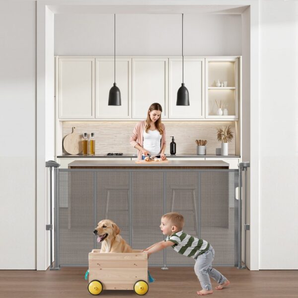 VEVOR einziehbares Babygitter (87 cm hoch ausziehbar bis 140 cm breit) ausziehbares Gitter für Kinder