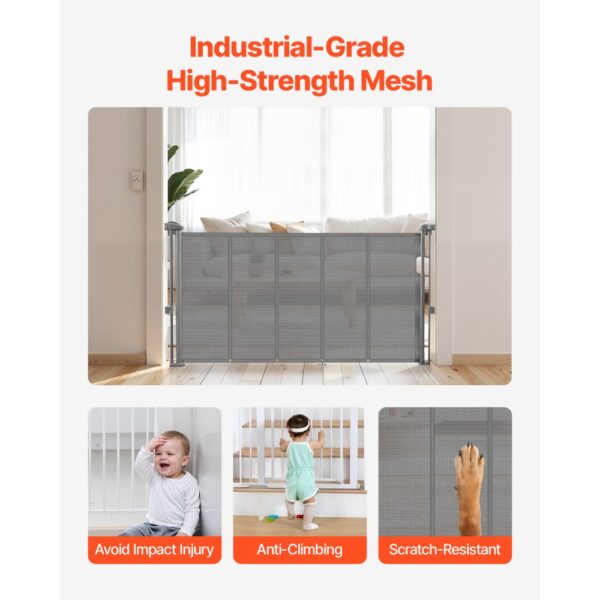VEVOR einziehbares Babygitter (87 cm hoch ausziehbar bis 140 cm breit) ausziehbares Gitter für Kinder – Bild 5