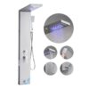 VEVOR Duschpaneel-Turmsystem (5 Modi) mit Regenwasserfall-Duschkopf & LED, Regenmassagesystem zur Wandmontage