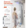 VEVOR Duschpaneel-Turmsystem (5 Modi) mit Regenwasserfall-Duschkopf & LED, Regenmassagesystem zur Wandmontage – Bild 2