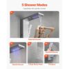 VEVOR Duschpaneel-Turmsystem (5 Modi) mit Regenwasserfall-Duschkopf & LED, Regenmassagesystem zur Wandmontage – Bild 3