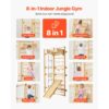 VEVOR schwedische Leiterwand 8 in 1 12-stufiges Kletterspielzeug aus Massivholz 100 kg belastbares – Bild 2