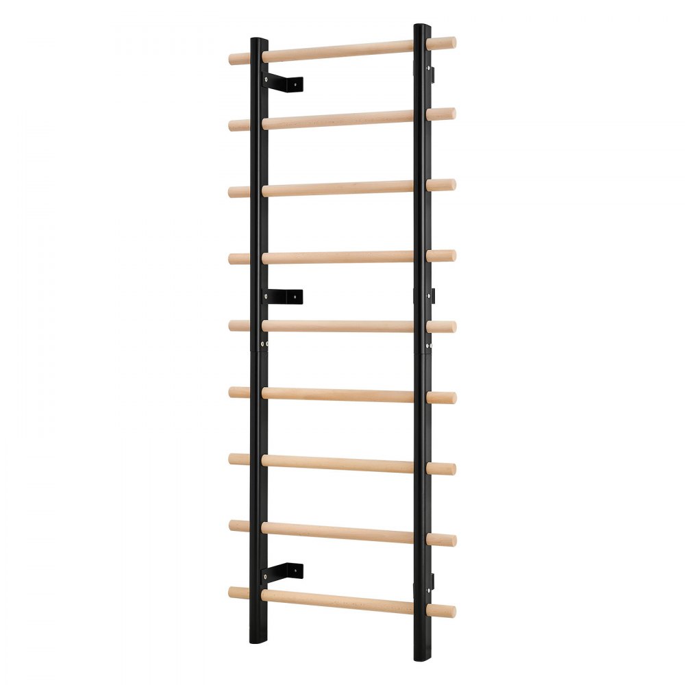VEVOR schwedische Leiterwand 9-stufiges Kletterspielzeug Wandturnhalle aus Massivholz + Karbonstahl 150 kg
