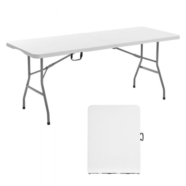VEVOR Klapptisch Buffettisch tragbarer Allzwecktisch 180 cm, weiß