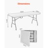 VEVOR Klapptisch Buffettisch tragbarer Allzwecktisch 180 cm, weiß – Bild 4