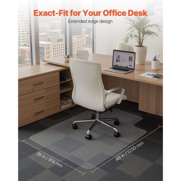 VEVOR Stuhlmatte Stuhlteppich (1230 x 914 mm) Bürostuhlmatte für kurzflorige Teppichböden – Bild 2