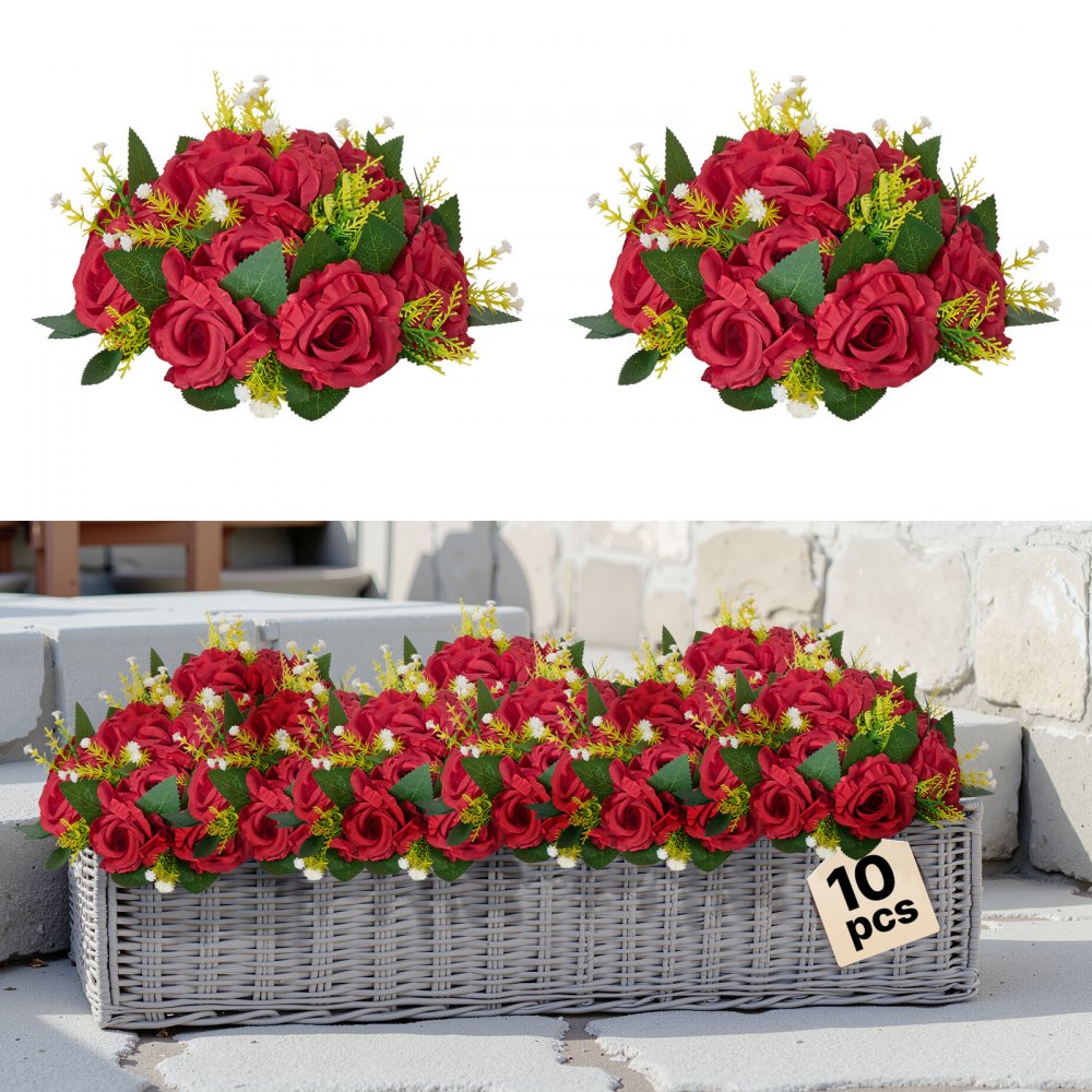 VEVOR Kunstblumen, 10 Stück, 240 x 240 x 120 mm, künstliche Blumenarrangements