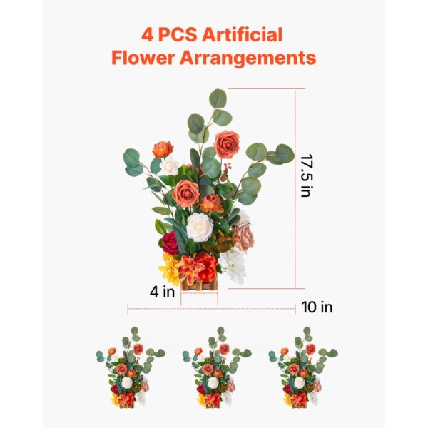VEVOR Künstliche Blumenarrangements, 4 Stück, 450x250x250 mm Kunstblumendekorationen – Bild 3