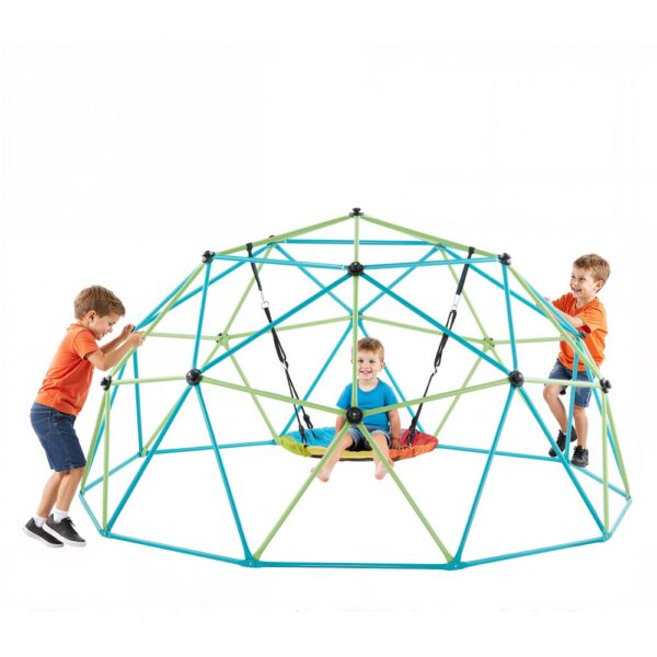 VEVOR Kletterkuppel geometrisches Klettergerüst (305 cm breit) mit Tellerschaukel