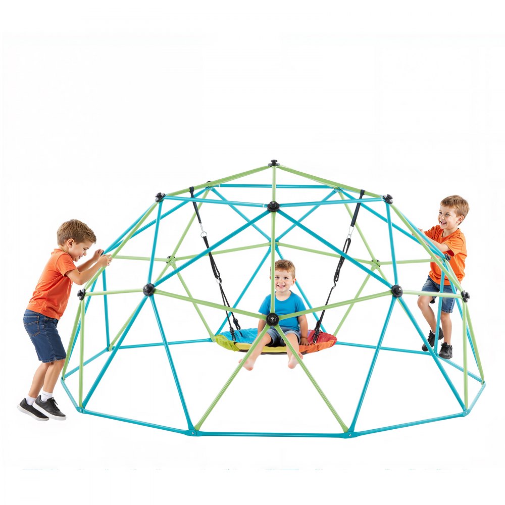 VEVOR Kletterkuppel geometrisches Klettergerüst (305 cm breit) mit Tellerschaukel