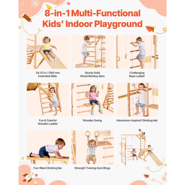 VEVOR Indoor Spielplatz Klettergerüst (8 in 1) – Bild 2