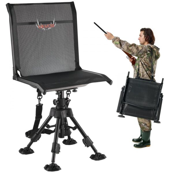VEVOR Faltstuhl Campingstuhl Anglerstuhl mit Stahlrahmen, 420-625 mm (Sitzhöhe) für Picknick Garten Outdoor