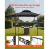 VEVOR Grillpavillon, 2430x1500x500mm, 2-stufige BBQ-Gazebo-Überdachung – Bild 5