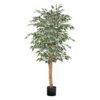 VEVOR Künstlicher Ficusbaum, 1524 mm, mit schwarzem Topf, Seidenbaum für Innenbereich