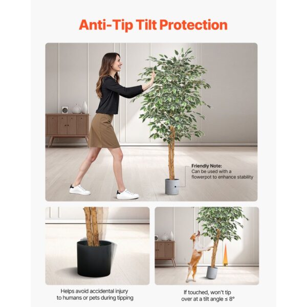 VEVOR Künstlicher Ficusbaum, 1524 mm, mit schwarzem Topf, Seidenbaum für Innenbereich – Bild 5