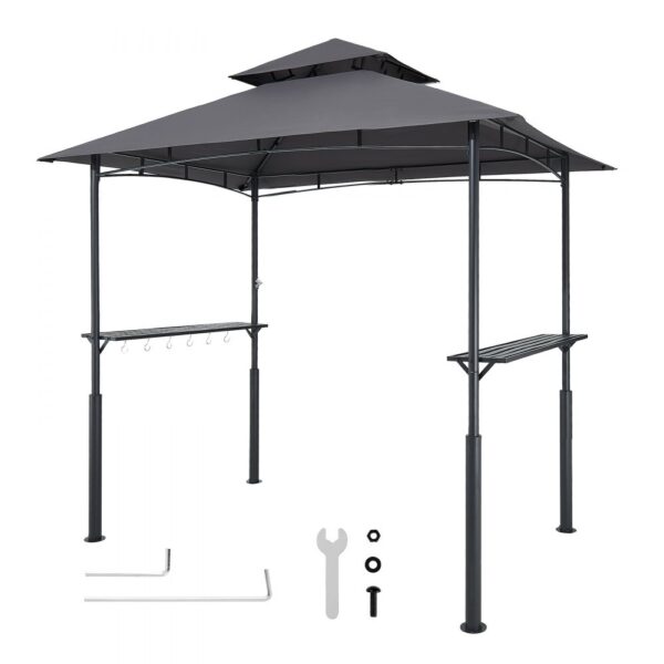 VEVOR Grillpavillon, 2430x1500x500 mm, 2-stufige BBQ-Gazebo-Überdachung