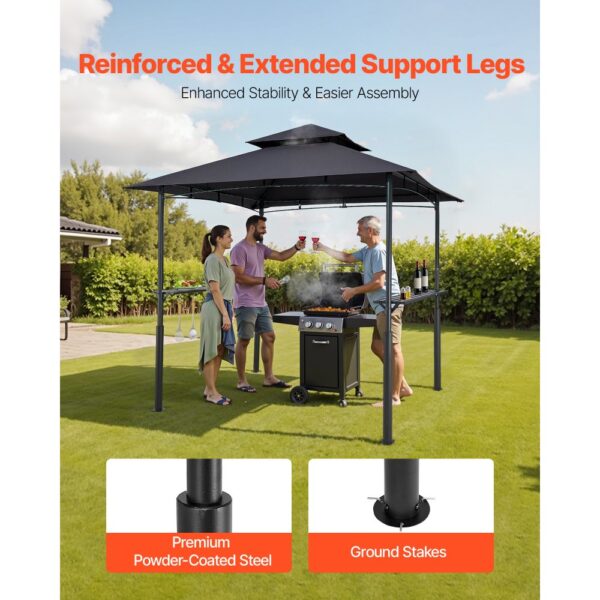 VEVOR Grillpavillon, 2430x1500x500 mm, 2-stufige BBQ-Gazebo-Überdachung – Bild 4